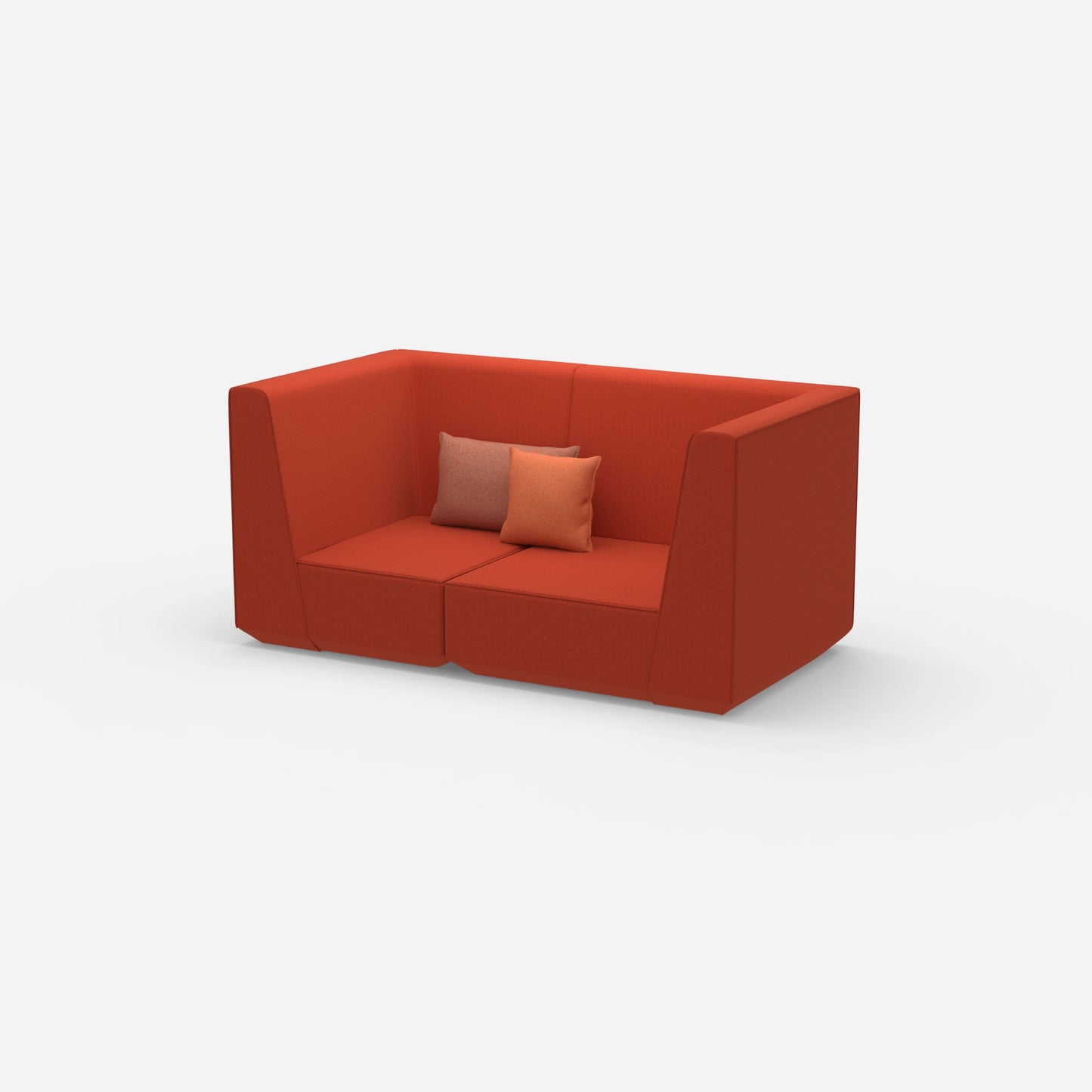 2-seater sofa red from the side