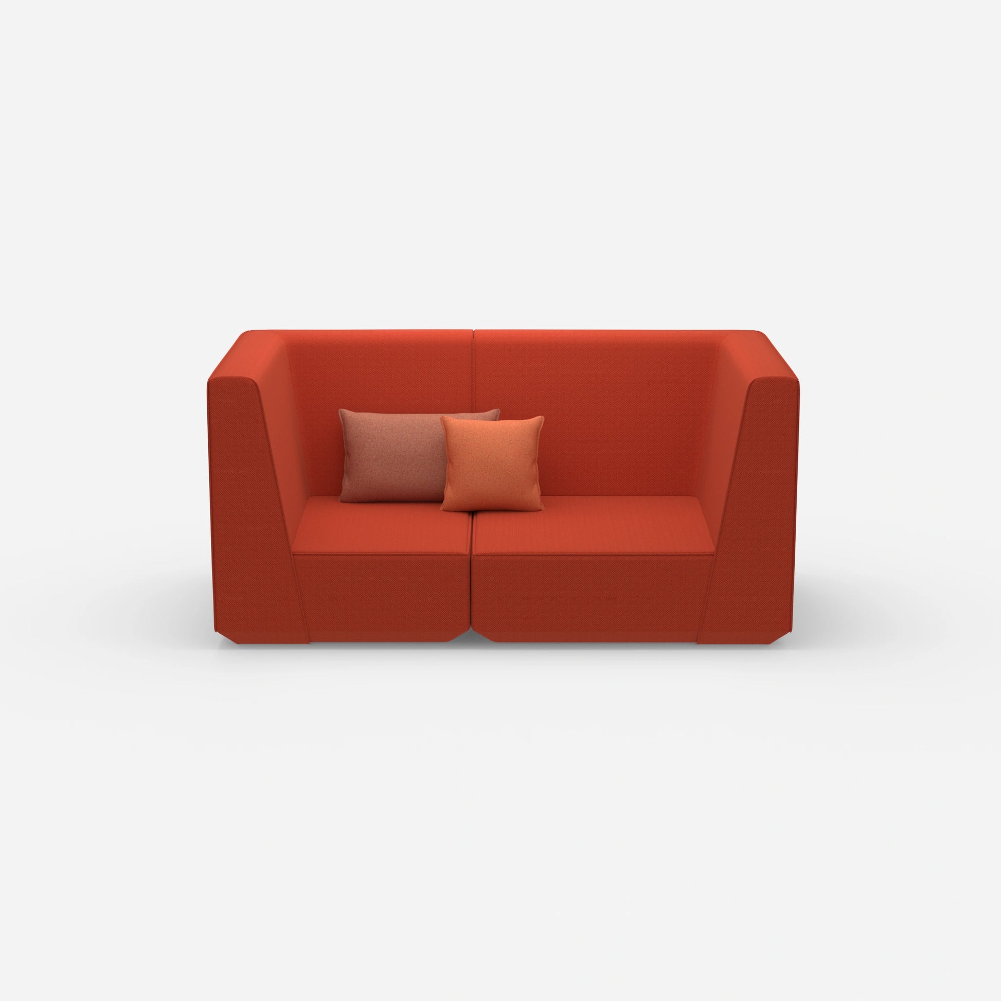 2-seater sofa red from the front