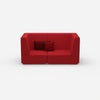 2-seater sofa red from the front