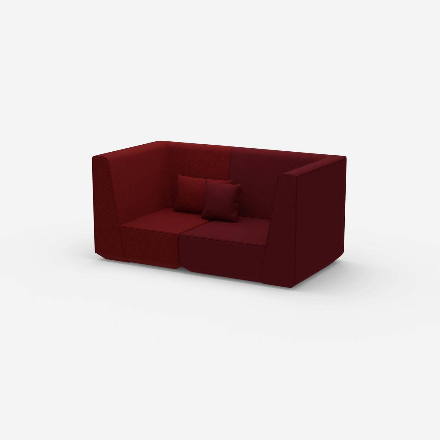2-seater sofa red from the side