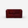 2-seater sofa red from the front