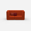 2-seater sofa red from the front