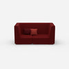 2-seater sofa red from the front