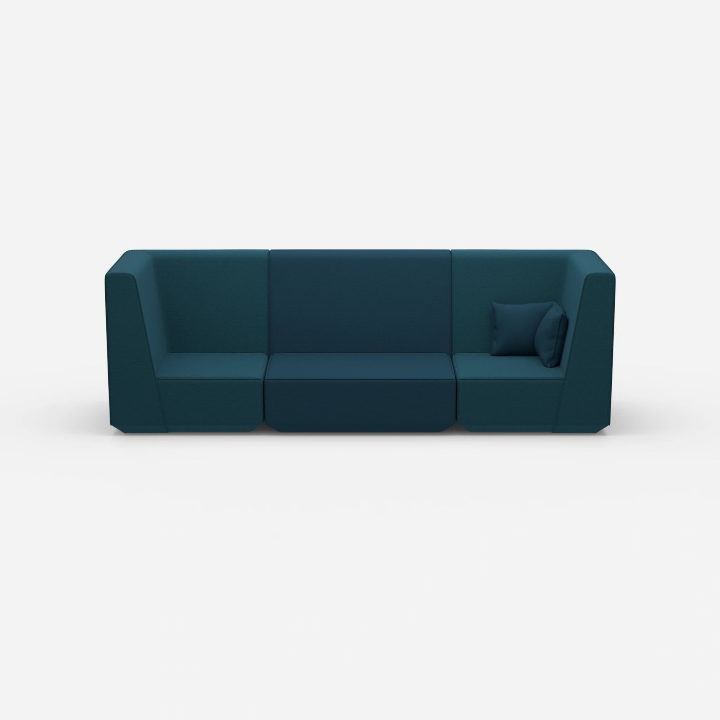 3 person sofa blue from the front