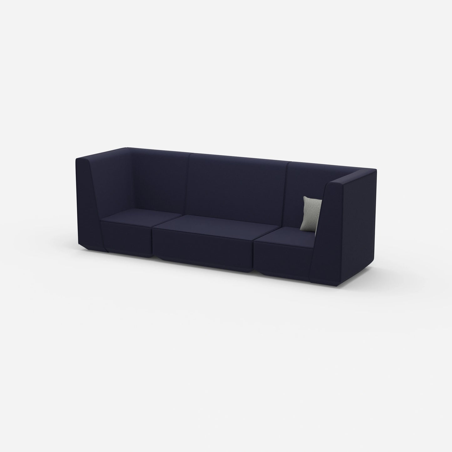 3 person sofa blue from the side