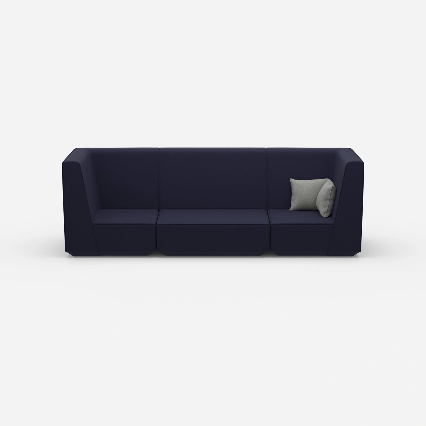 3 person sofa blue from the front