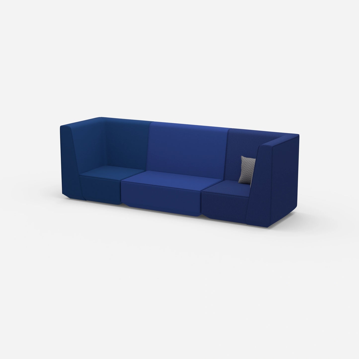 3 person sofa blue from the side