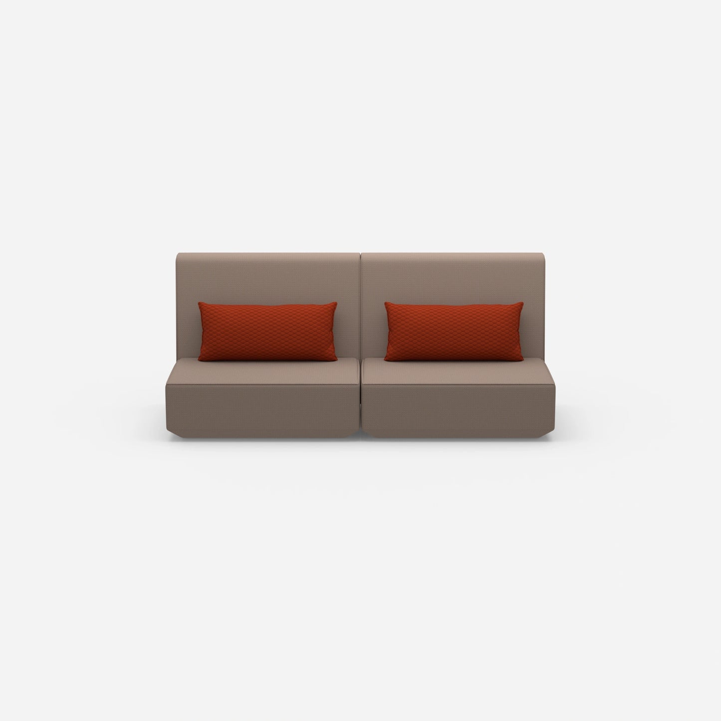 3 person sofa brown from the front