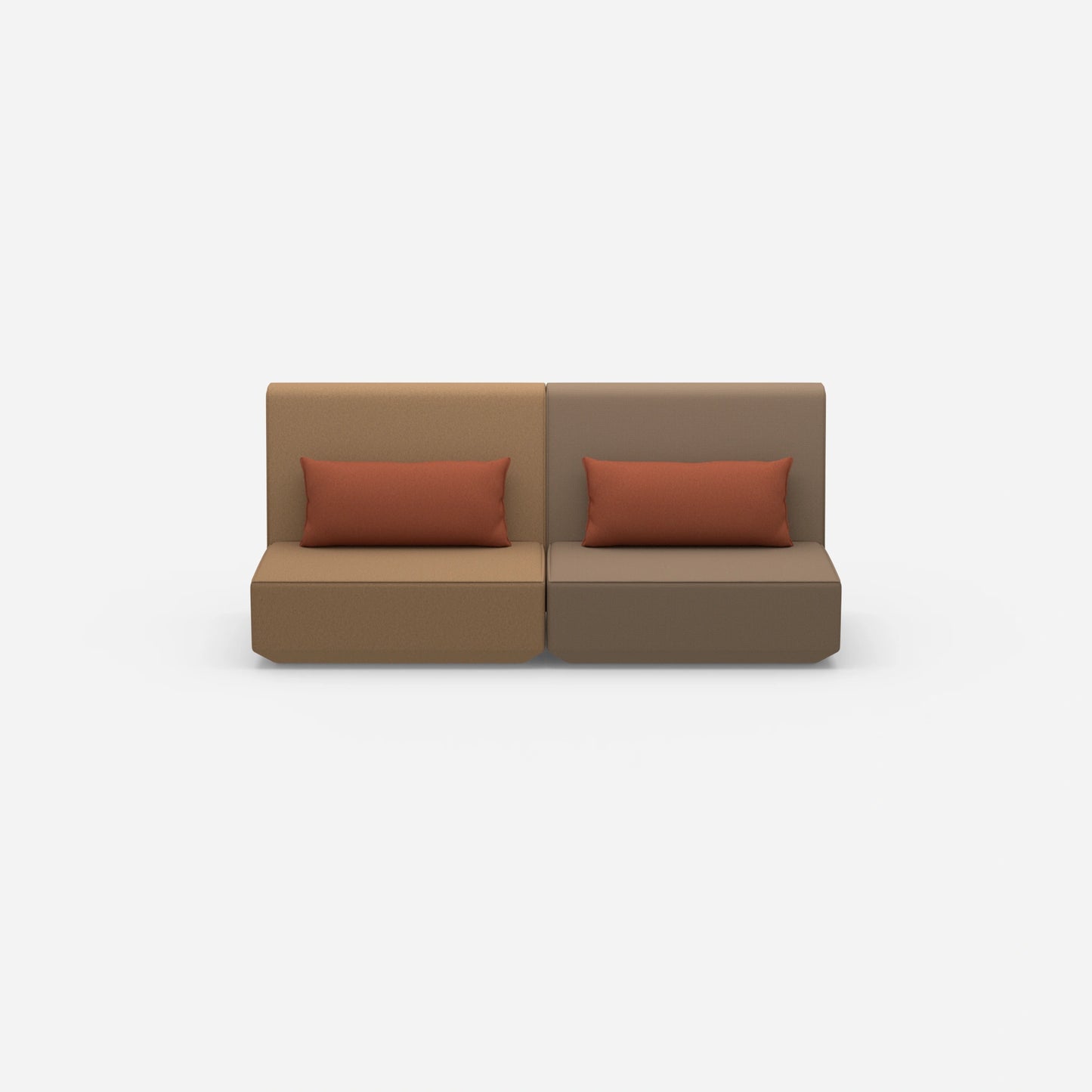 3 person sofa brown from the front