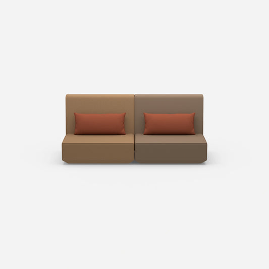 3 person sofa brown from the front