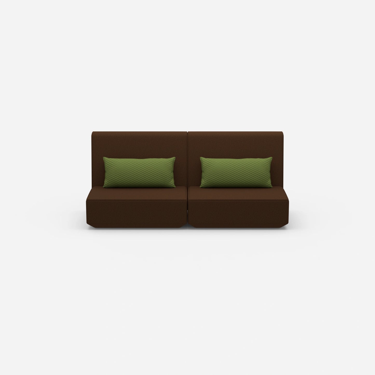 3 person sofa brown from the front