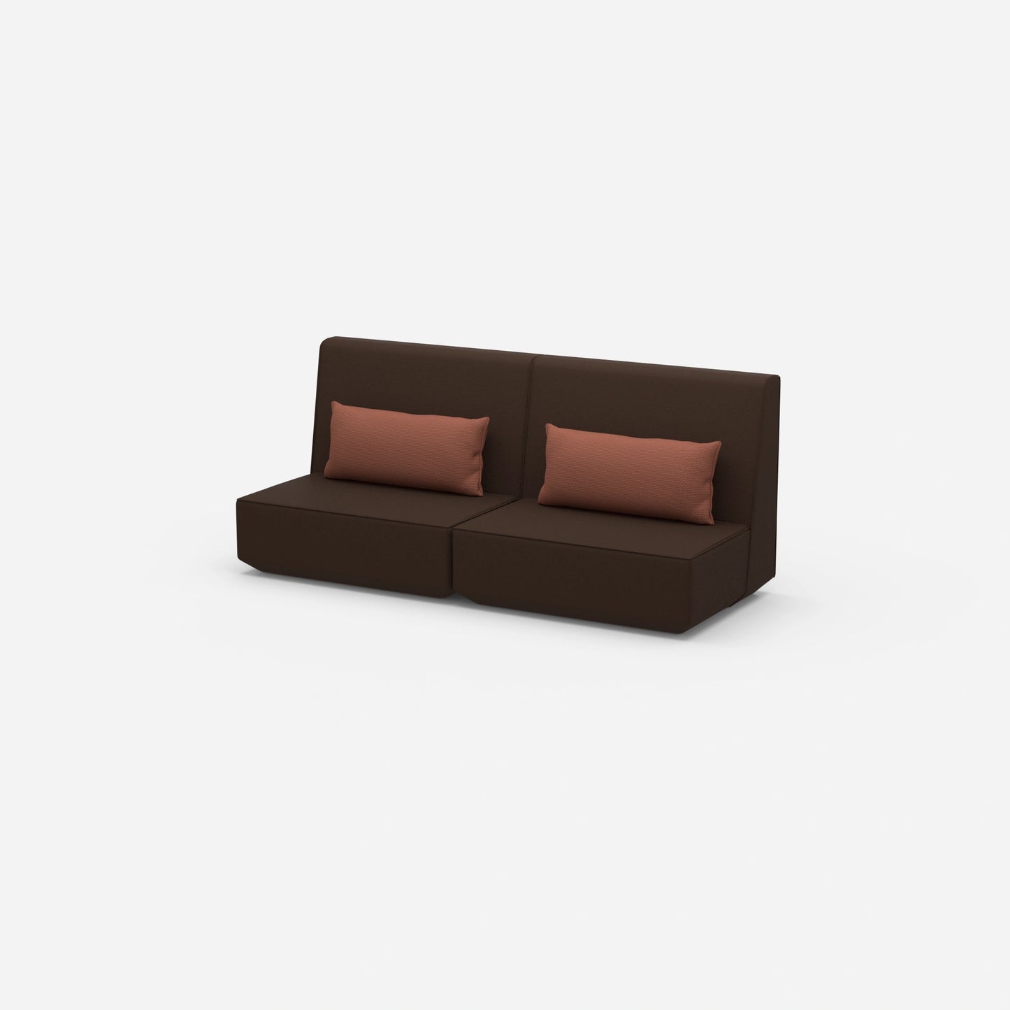 3 person sofa brown from the side