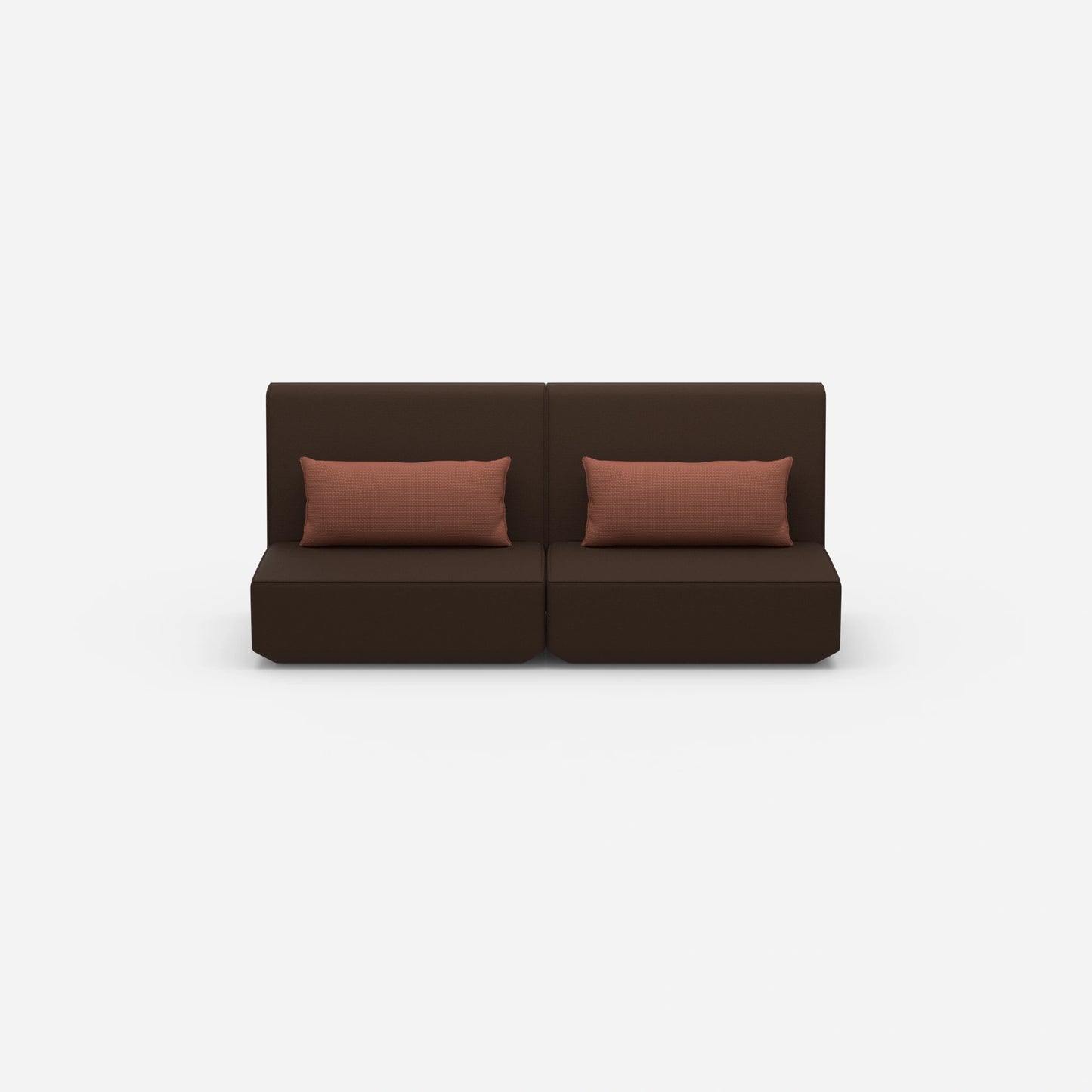 3 person sofa brown from the front