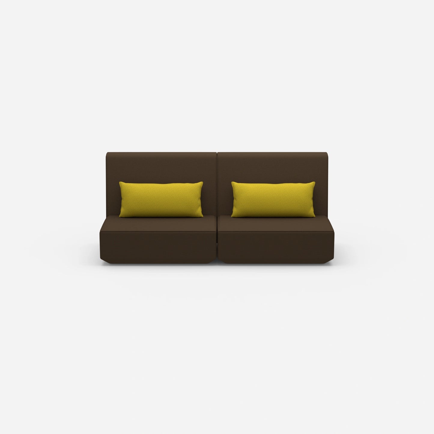 3 person sofa brown from the front