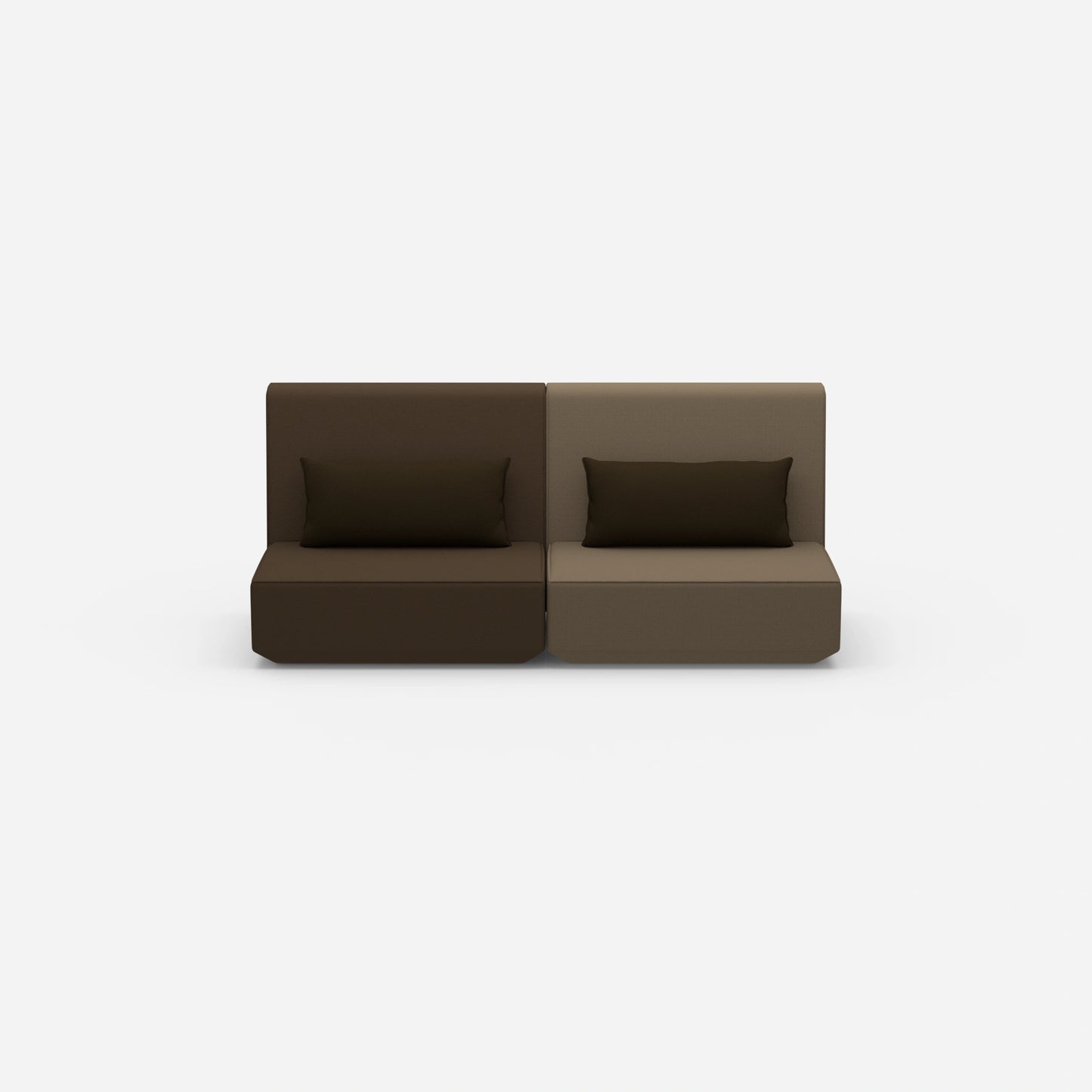 3 person sofa brown from the front