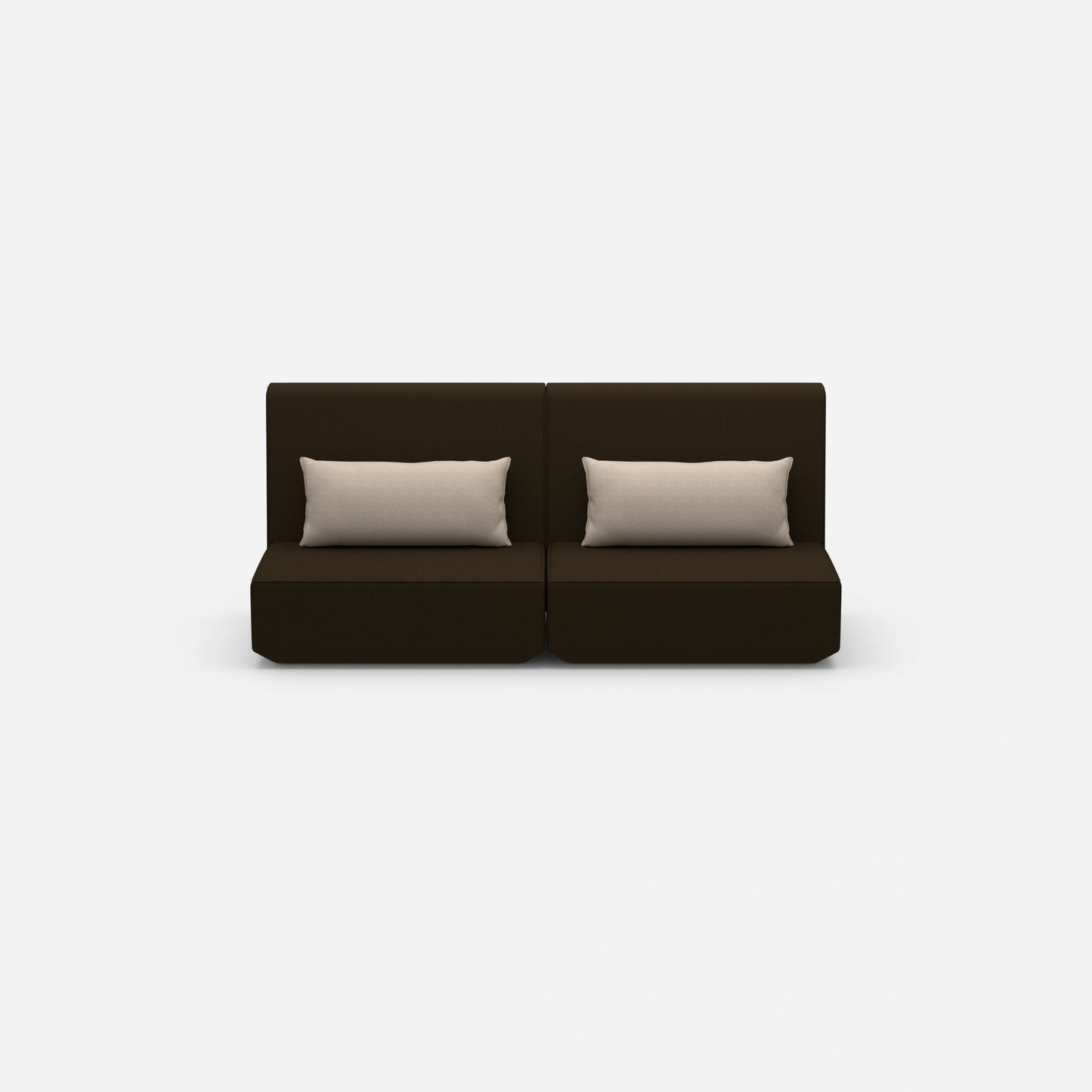 3 person sofa brown from the front