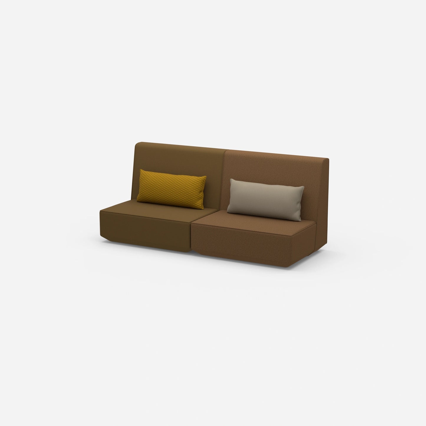 3 person sofa brown from the side