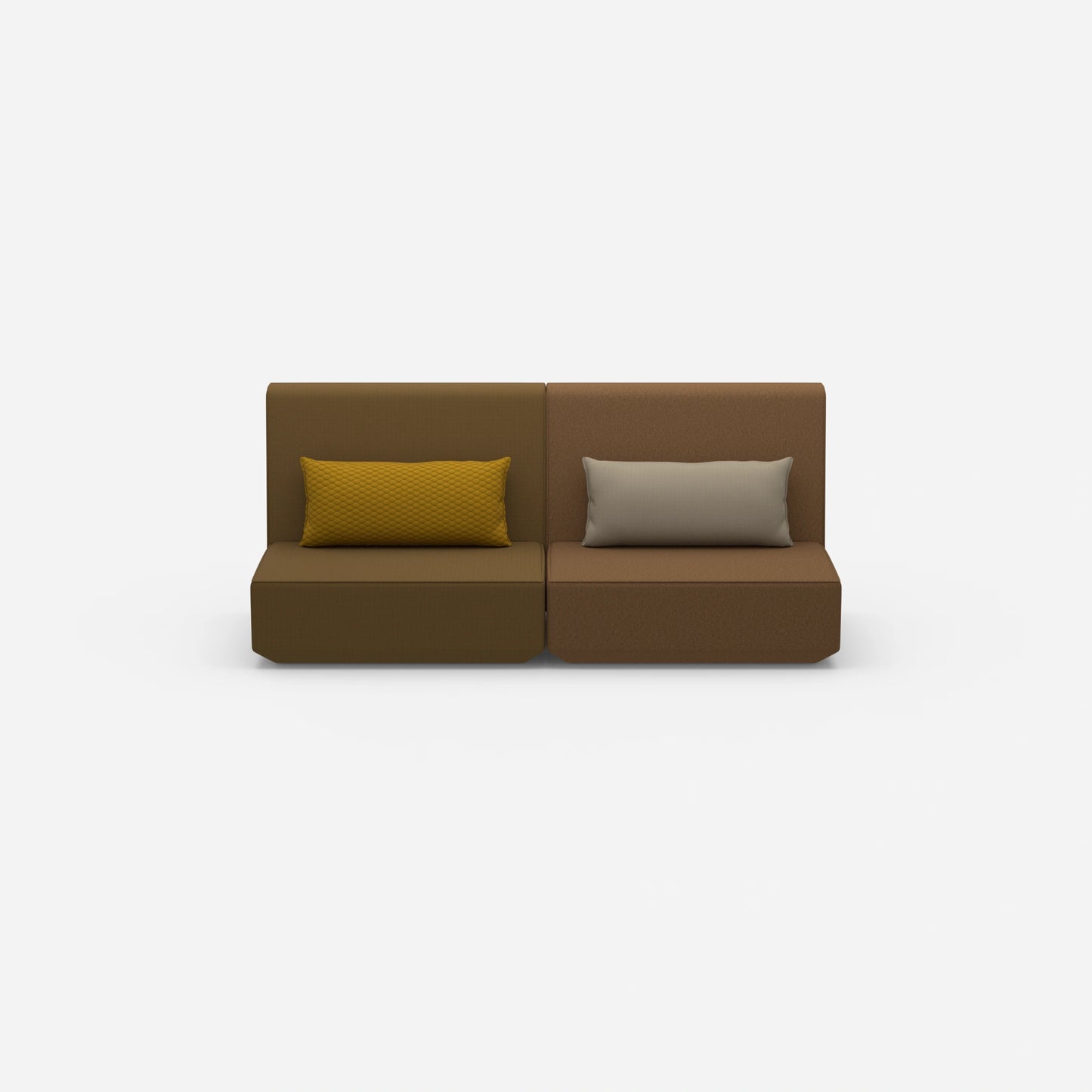 3 person sofa brown from the front