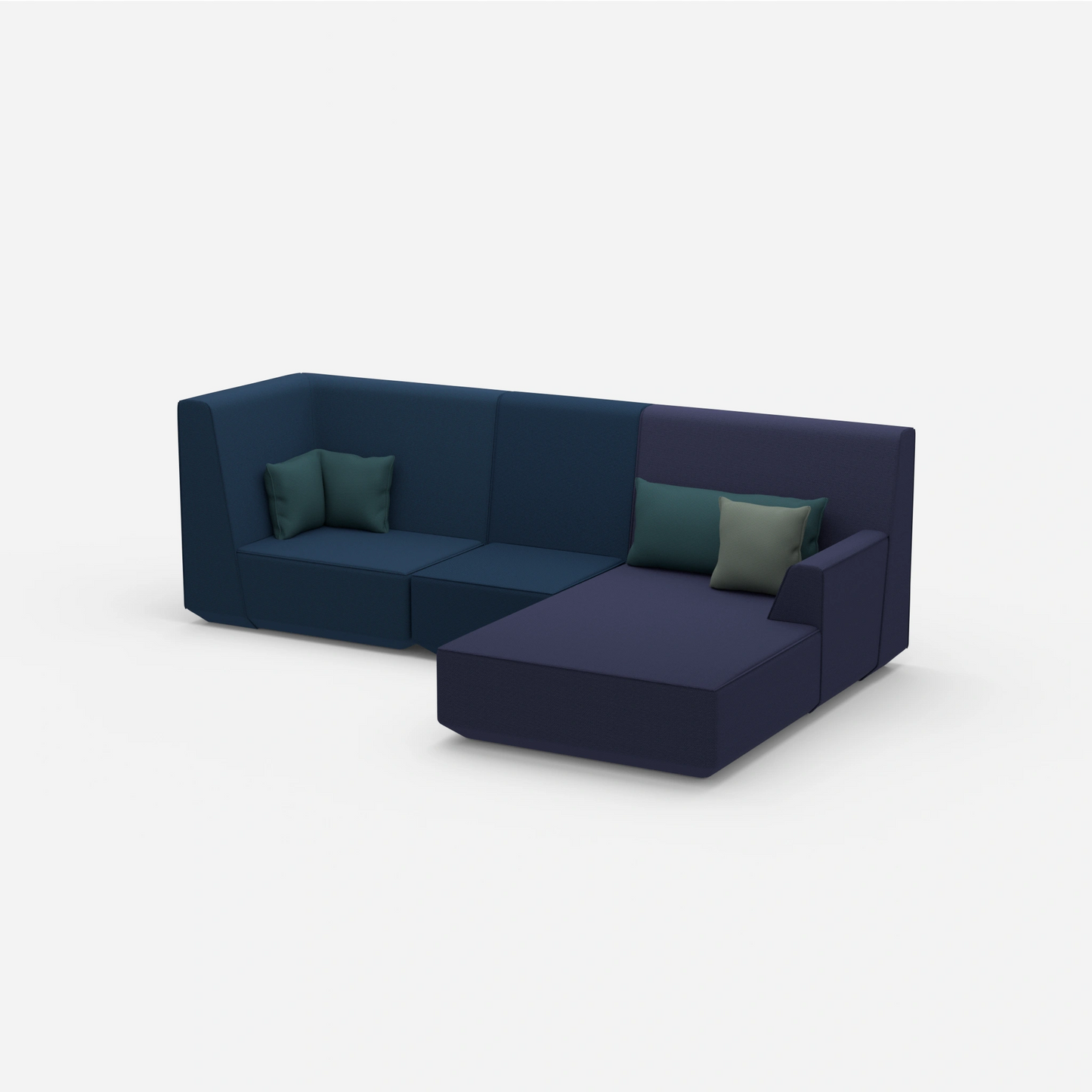 3-person sofa with ottoman from the side