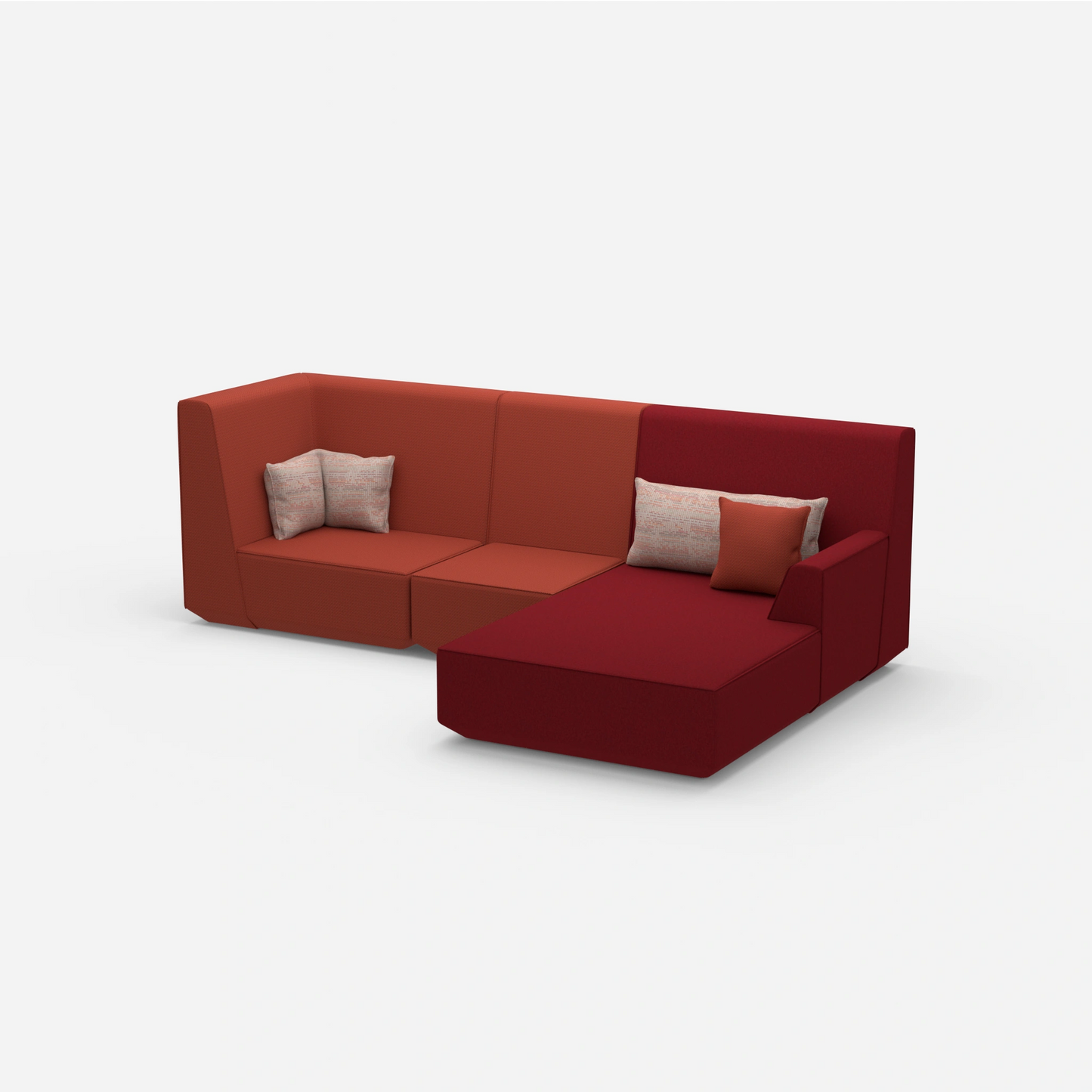 3-person sofa with ottoman from the side