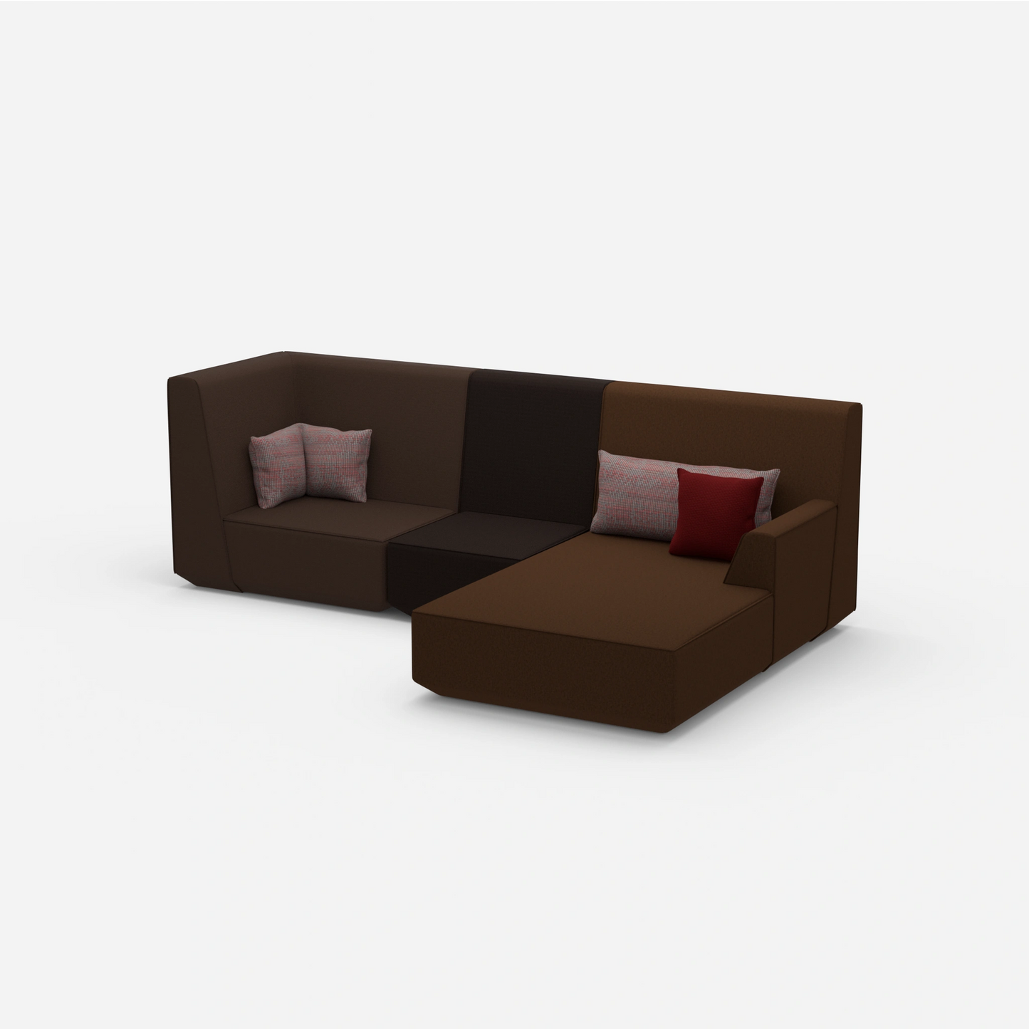 3-person sofa with ottoman from the side