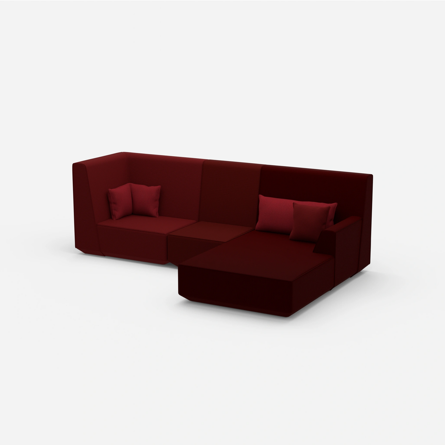 3-person sofa with ottoman from the side