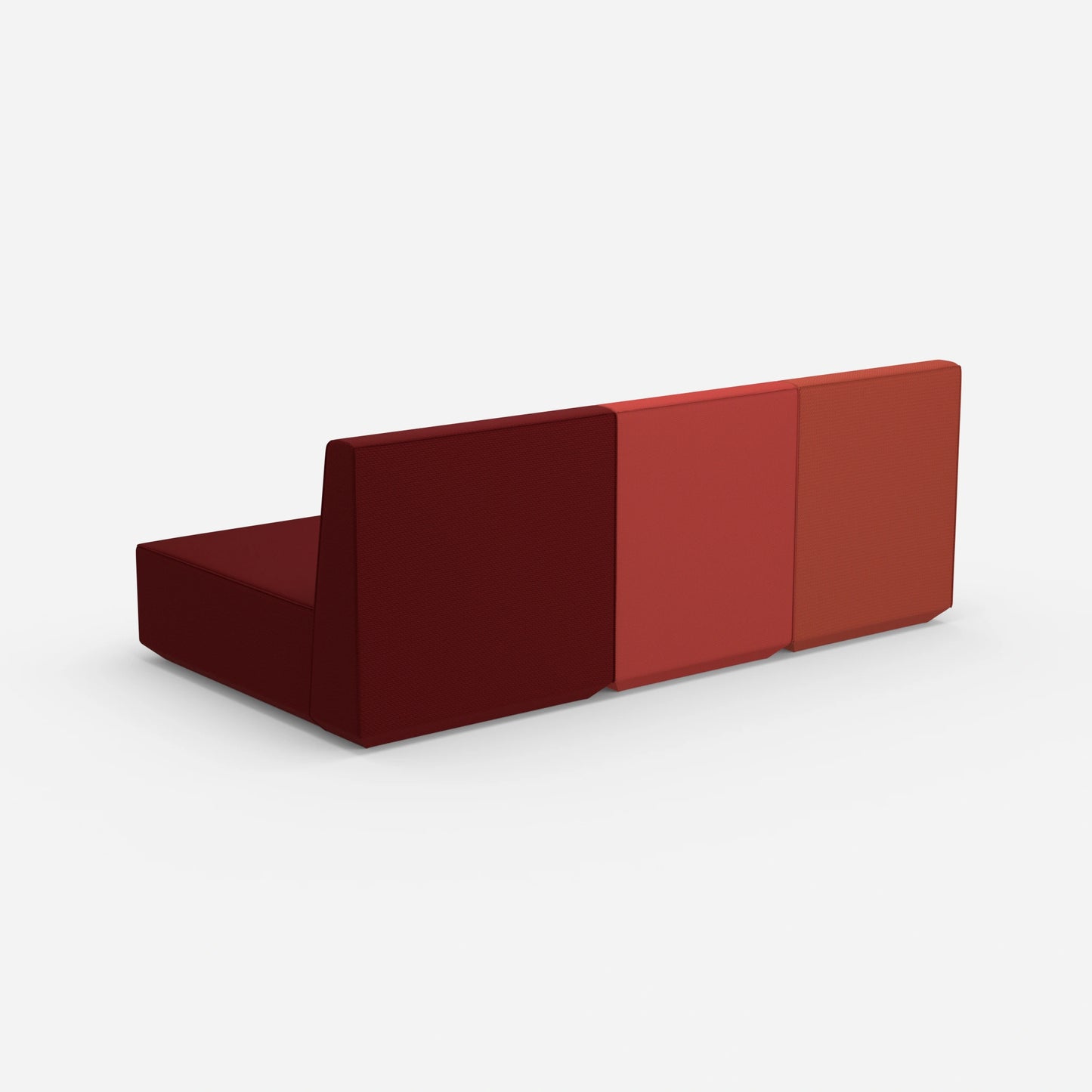 3-person sofa with chaise longue from behind