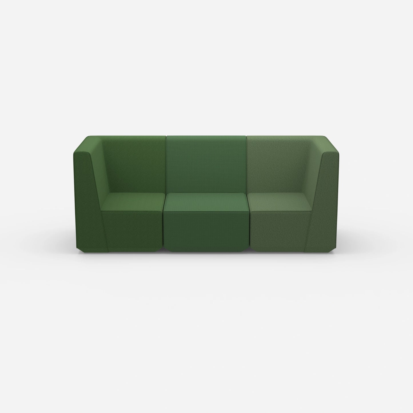 3 seater green from the front