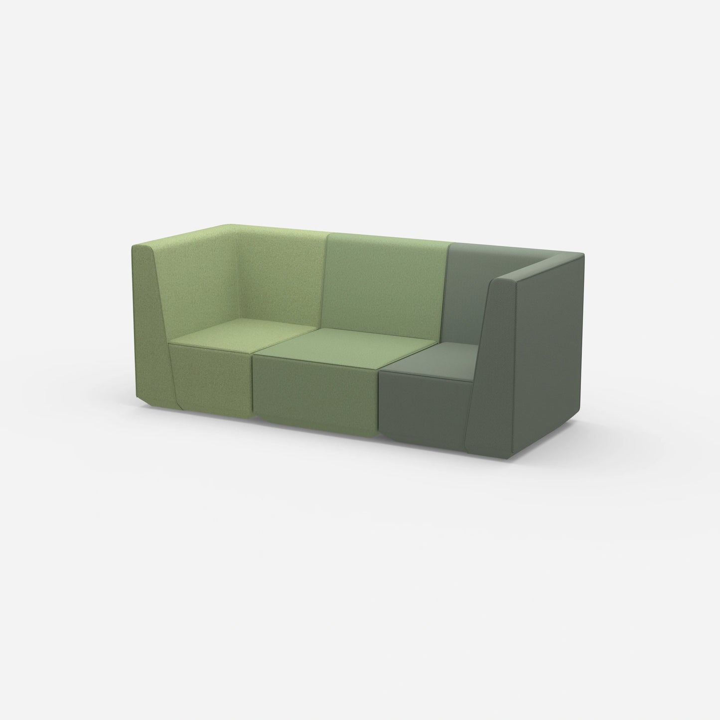 3 seater green from the side