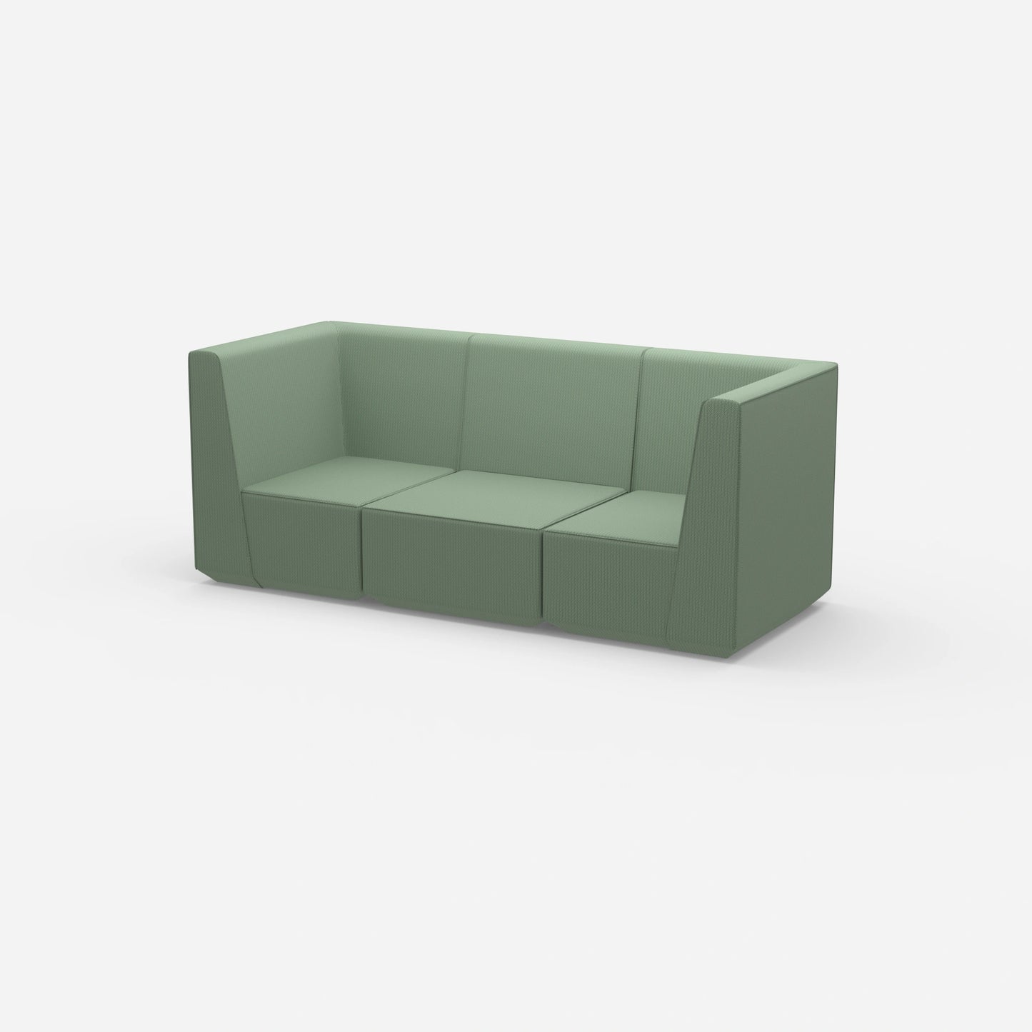 3 seater green from the side