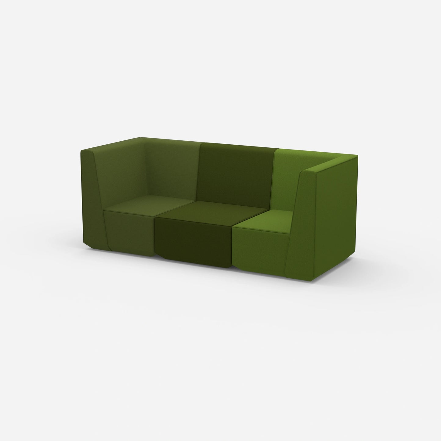 3 seater green from the side