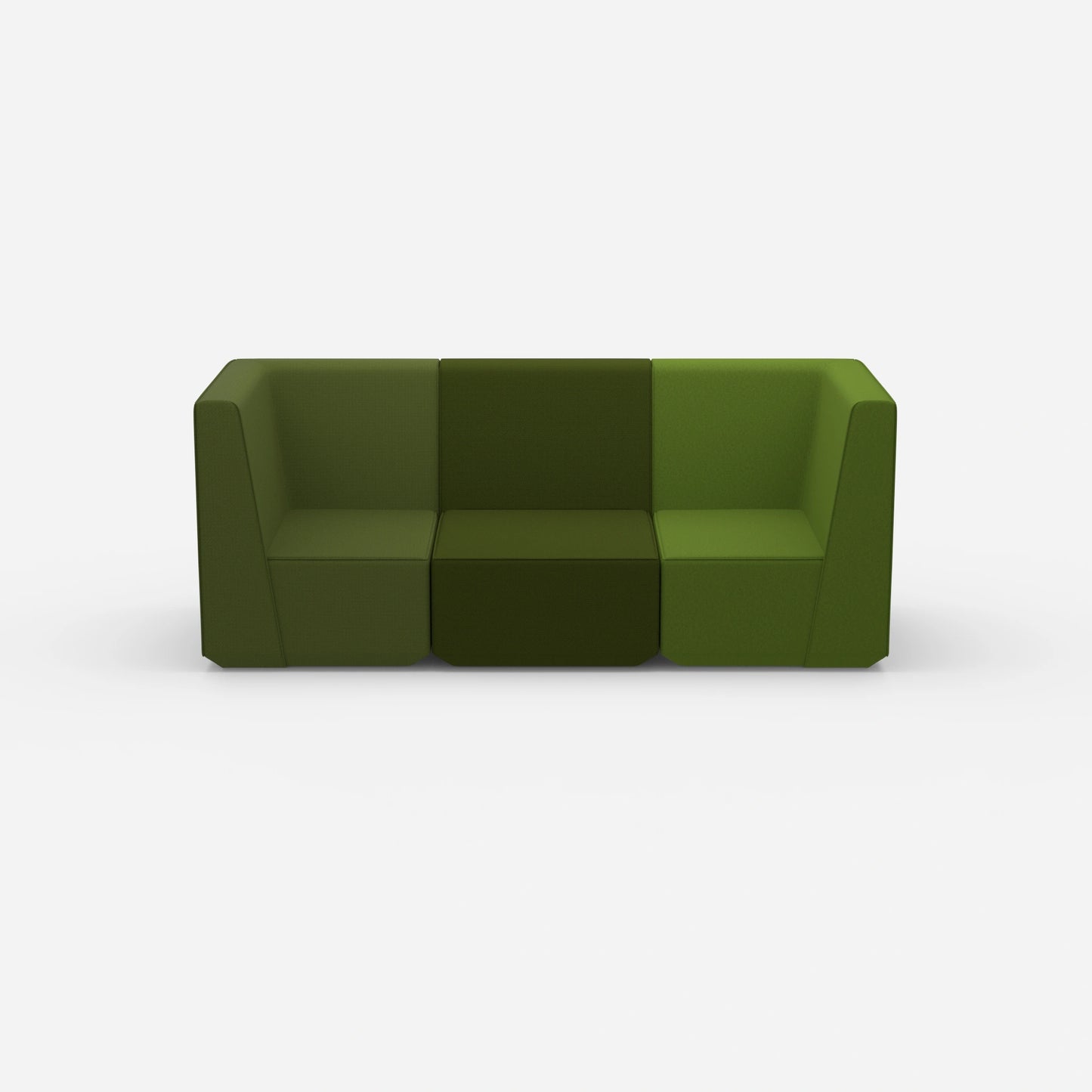 3 seater green from the front