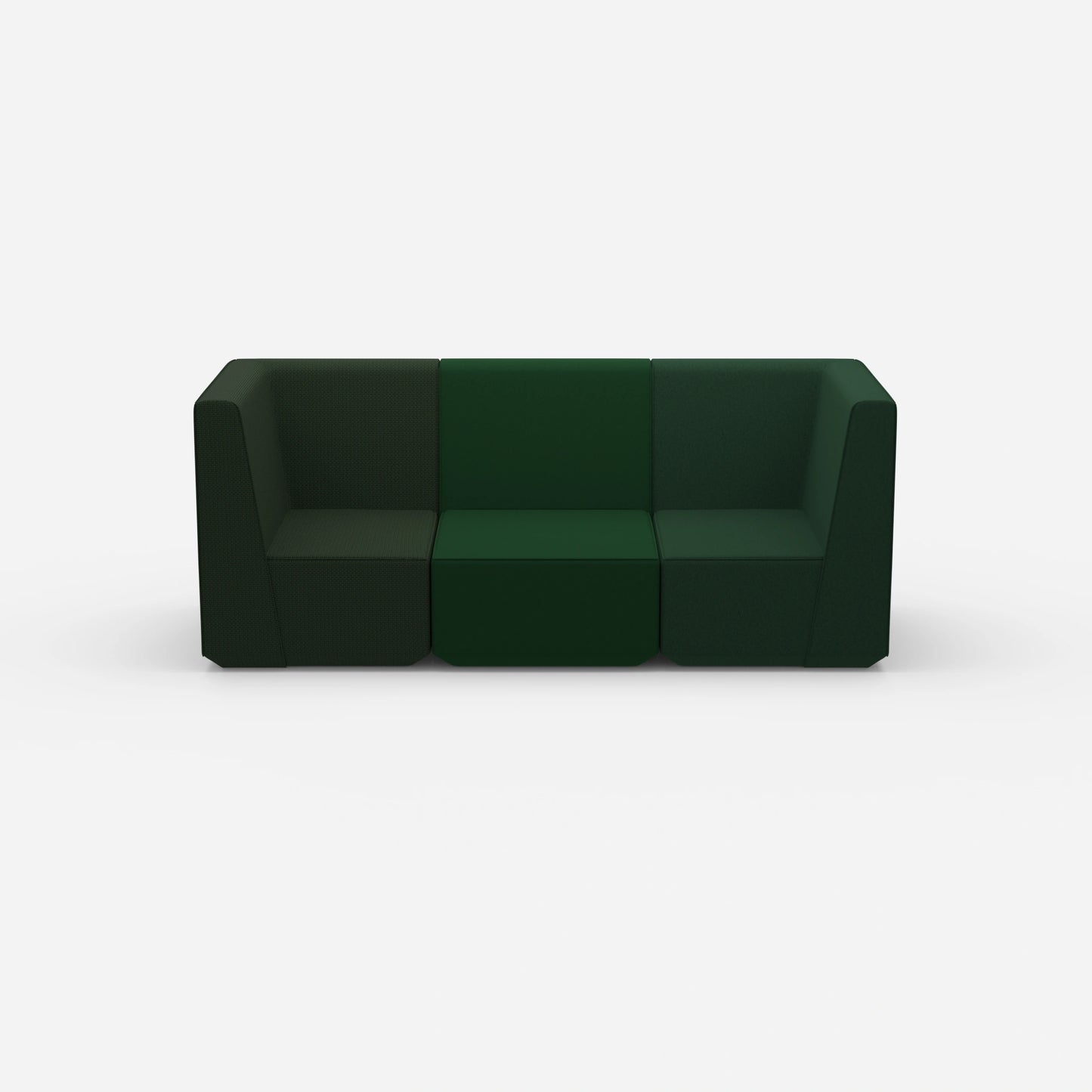 3 seater green from the front