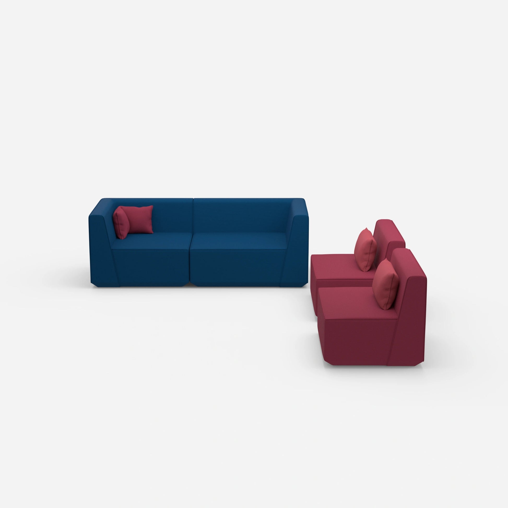 3 seater sofa with 2 armchairs from the front