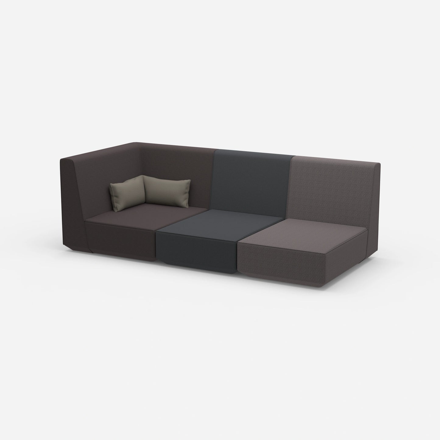 3 seater sofa with reclining function with high backrest from the side