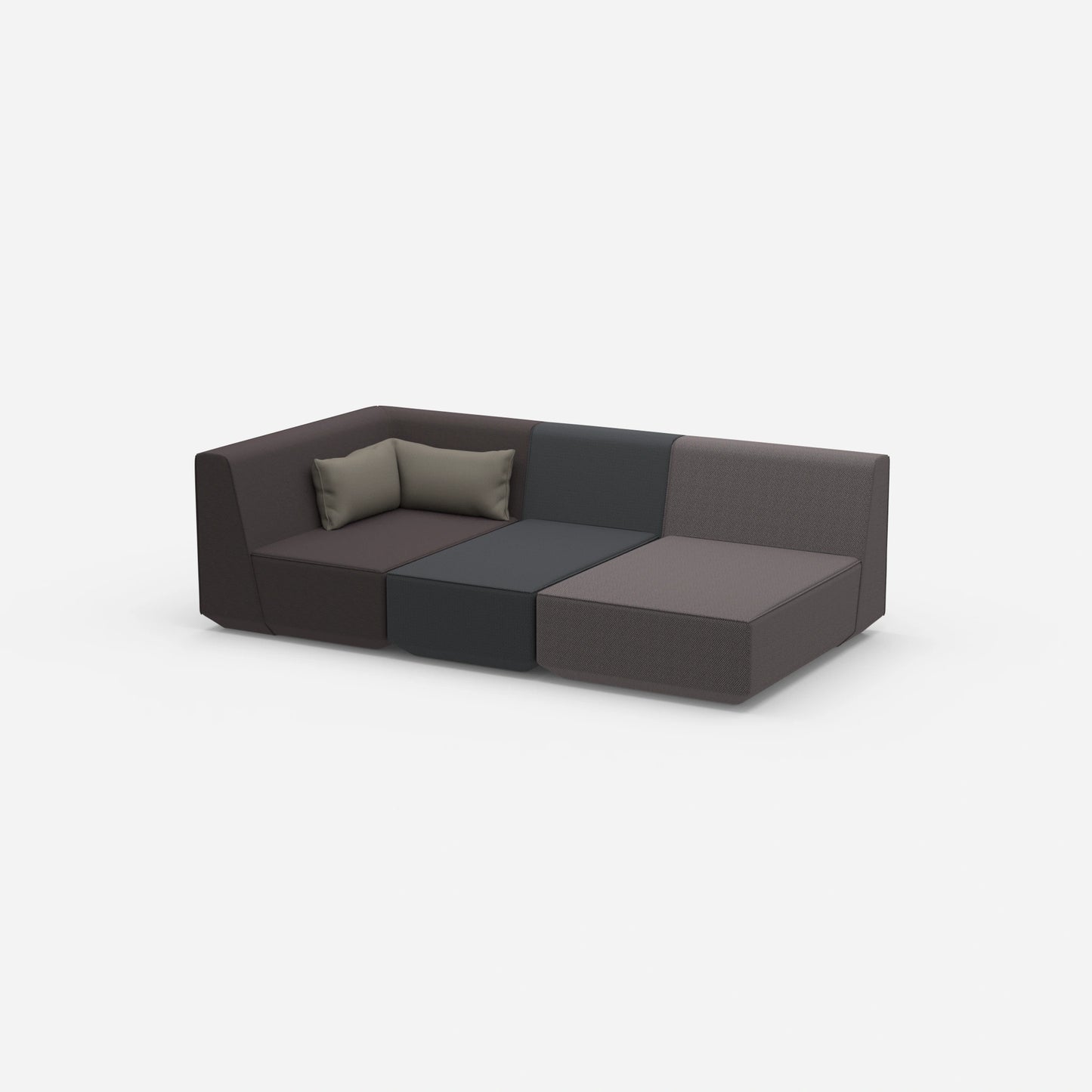 3 seater sofa modular with reclining function from the side