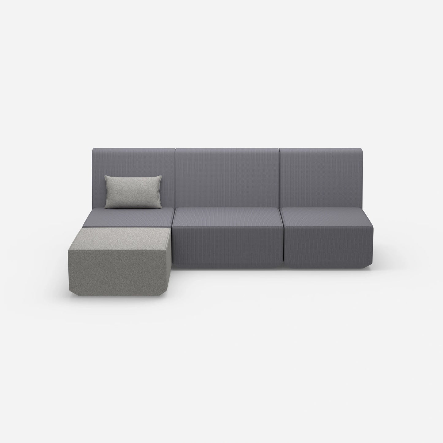 3-seater couch gray from the front