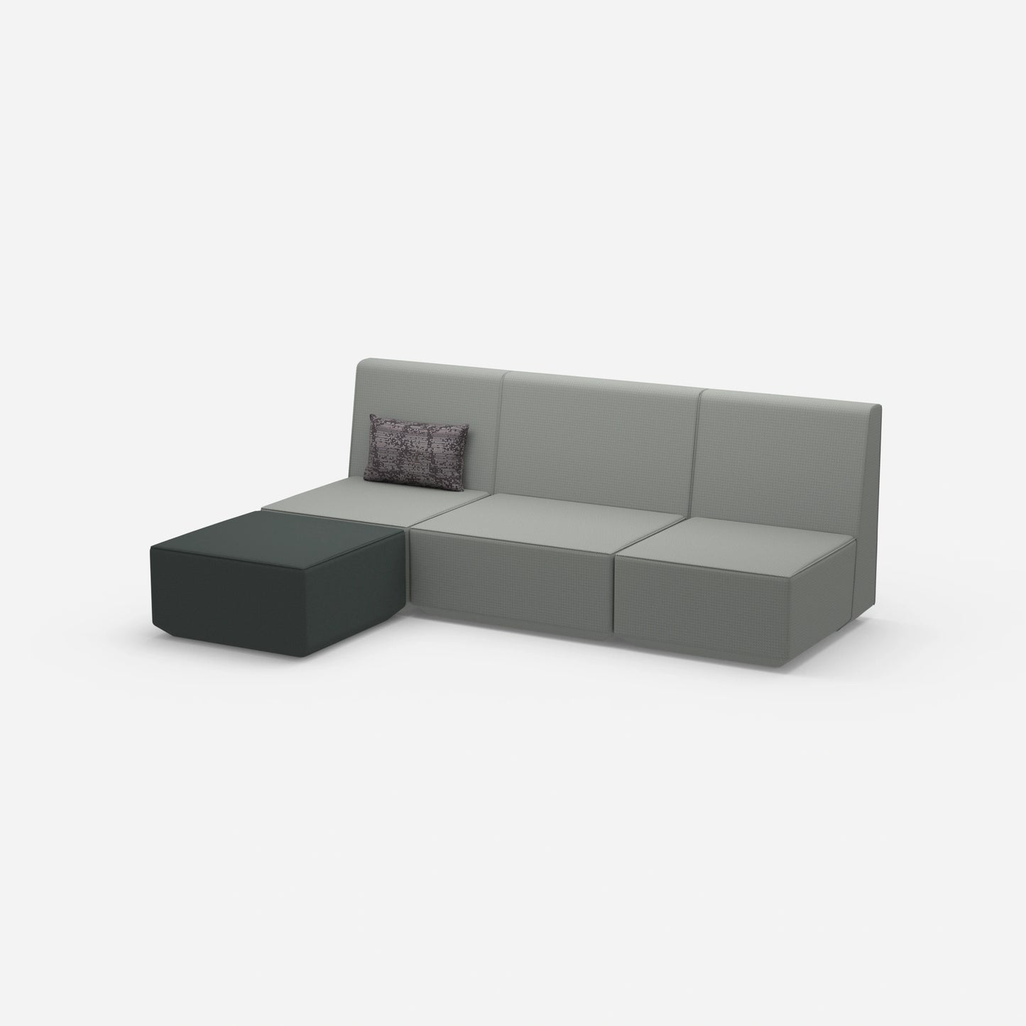 3-seater couch gray from the side