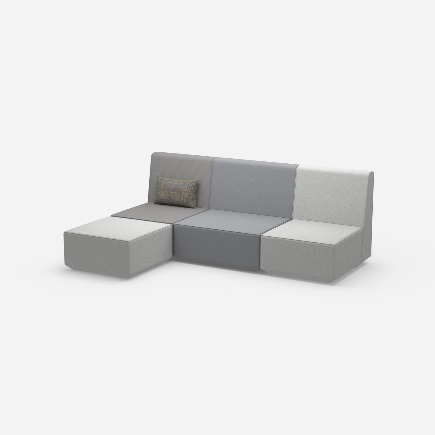 3-seater couch gray from the side