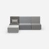 3-seater couch gray from the front
