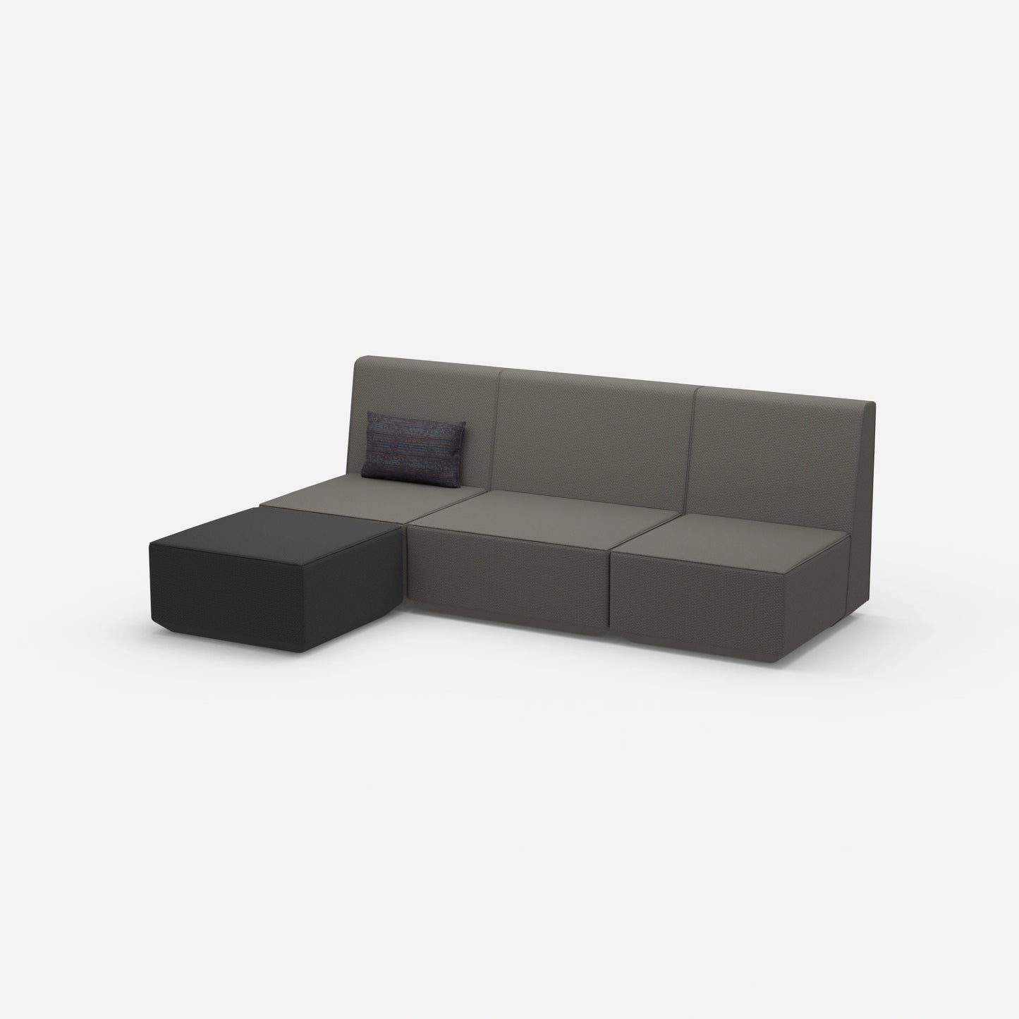3-seater couch gray from the side