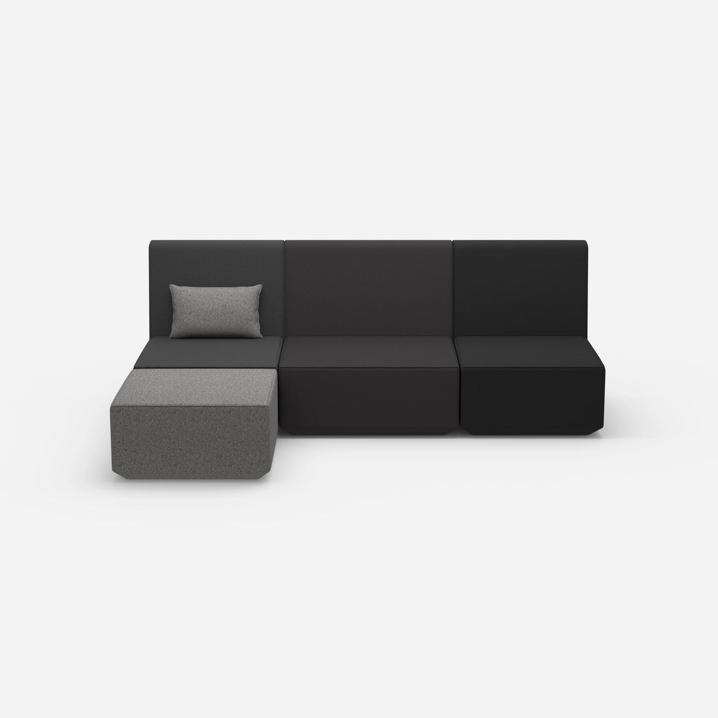 3-seater couch gray from the front