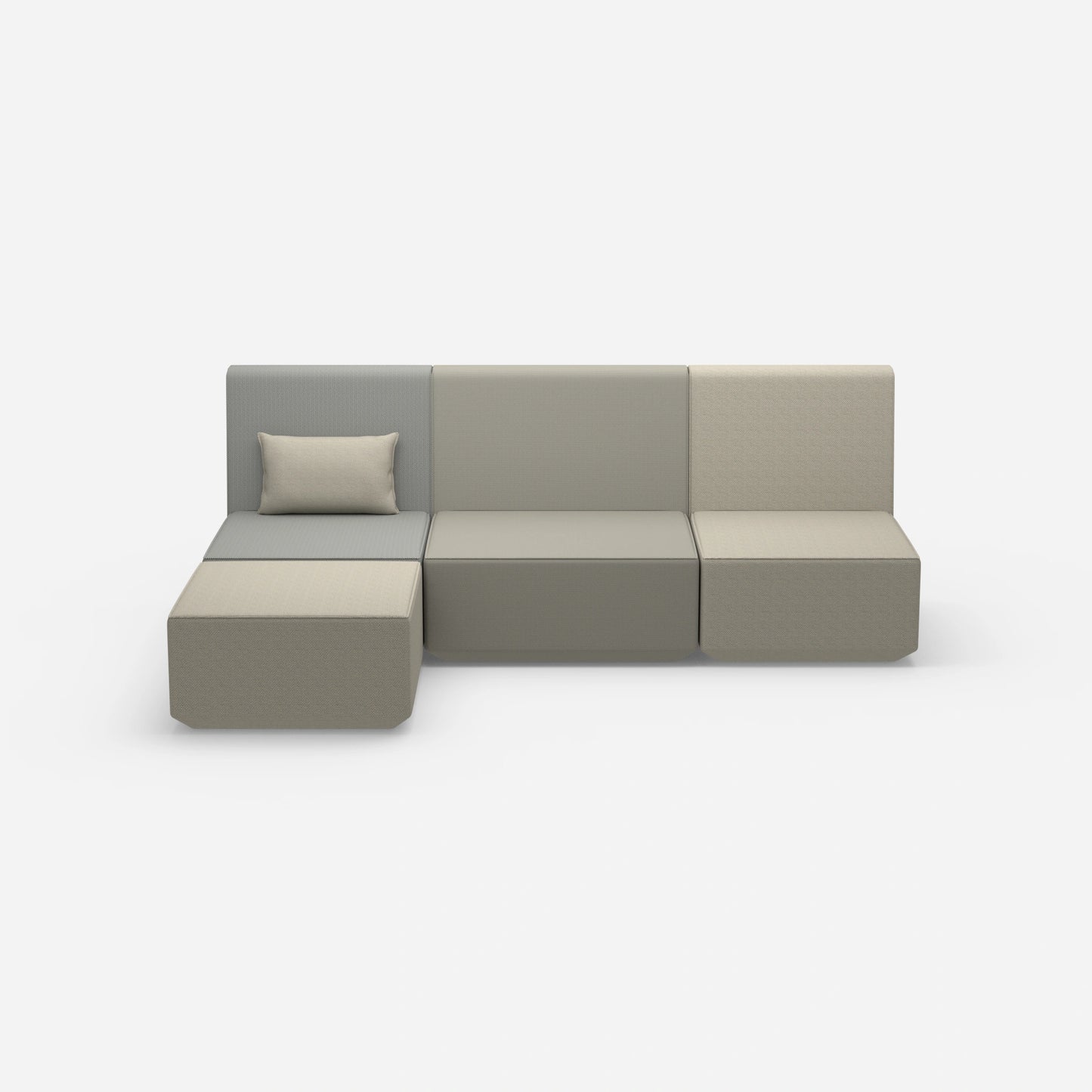 3-seater couch gray from the front