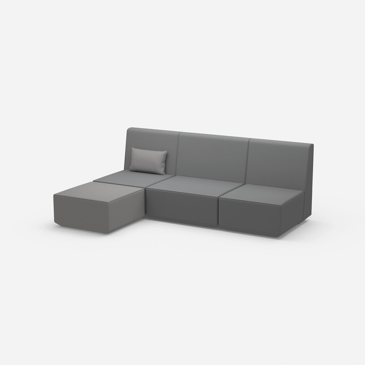 3-seater couch gray from the side