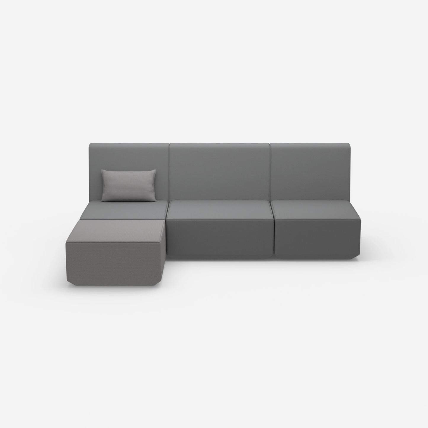 3-seater couch gray from the front