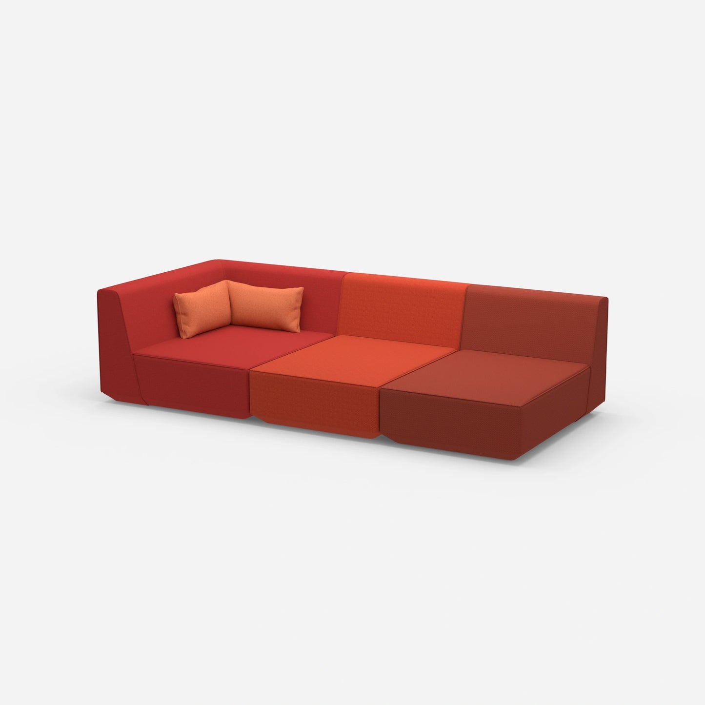 3-seater sofa with reclining function 260 cm wide from the side