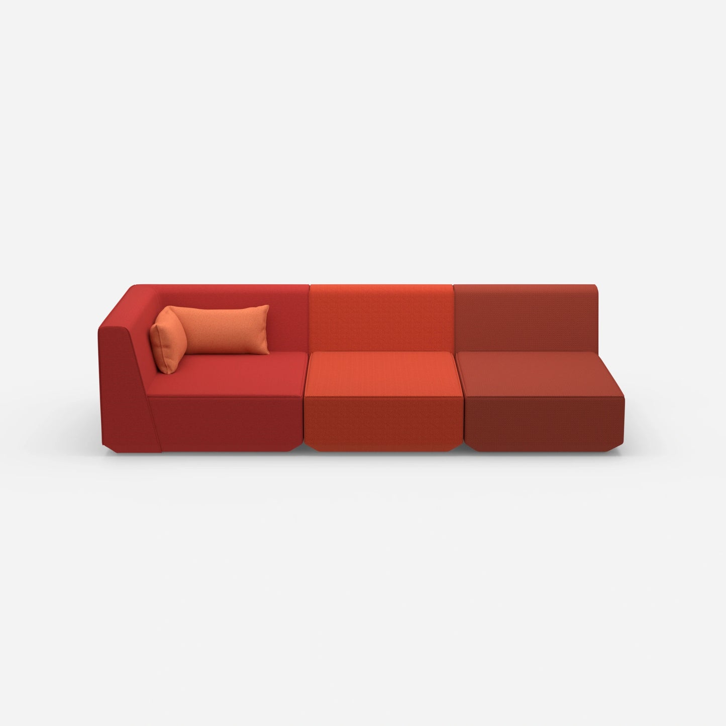 3-seater sofa with reclining function 260 cm wide from the front