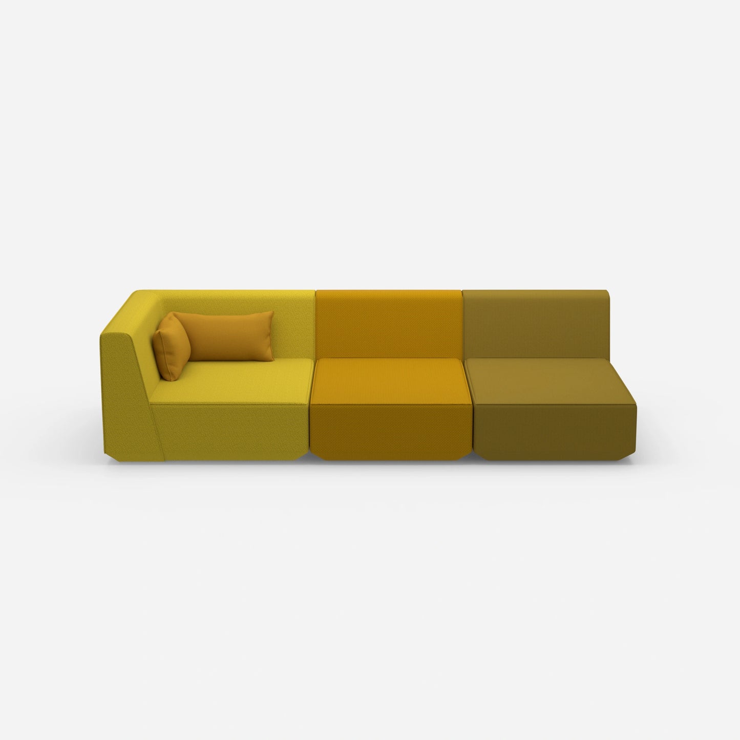 3-seater sofa with reclining function 260 cm wide from the front