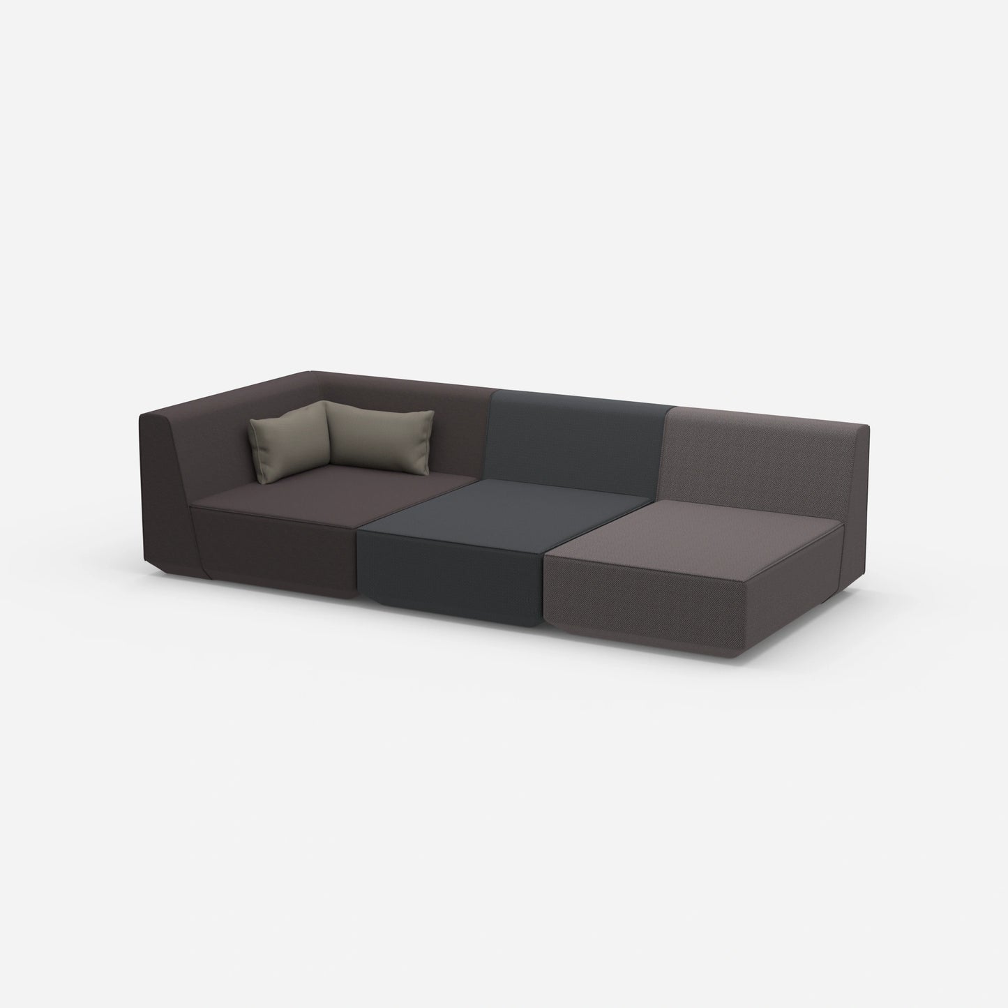 3-seater sofa with reclining function 260 cm wide from the side
