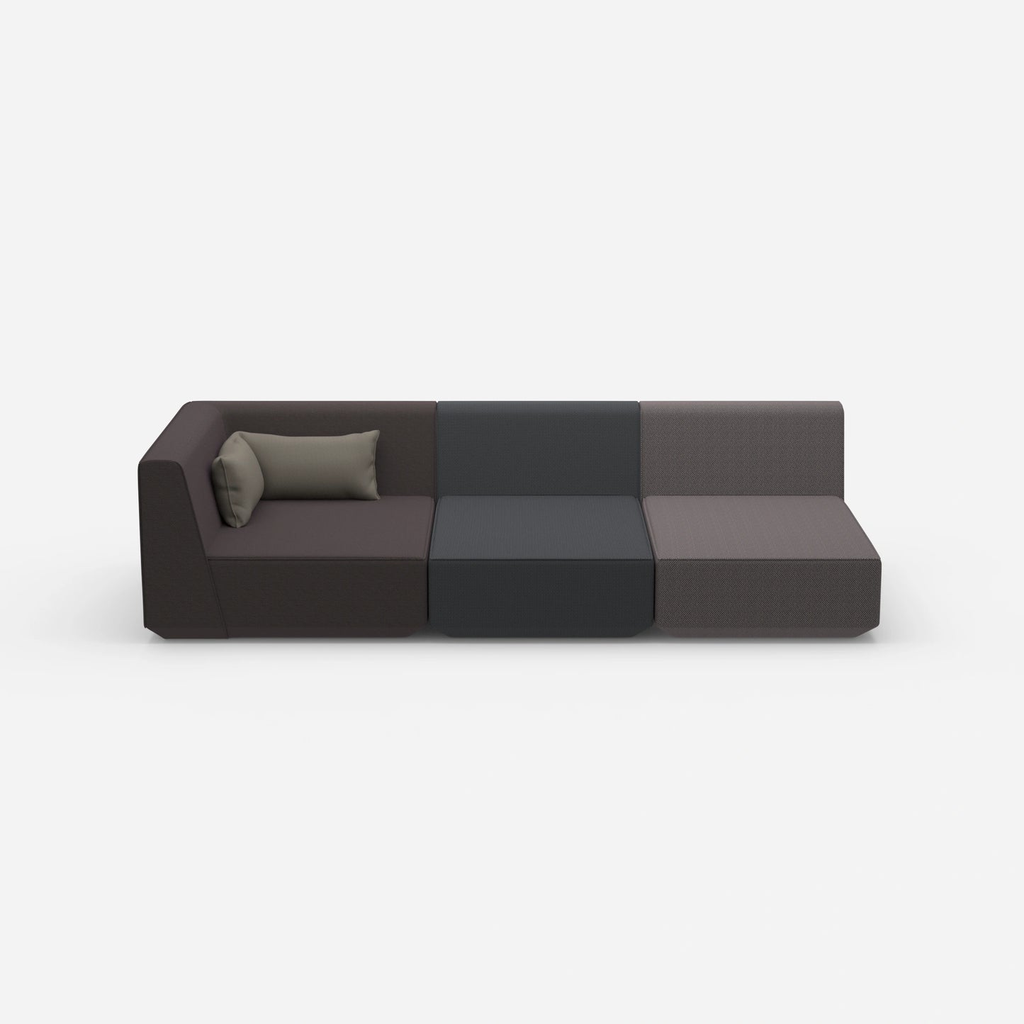 3-seater sofa with reclining function 260 cm wide from the front